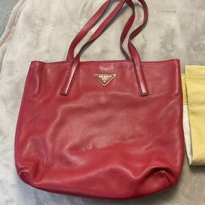 Prada Large Leather Shopper Tote